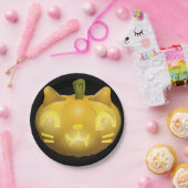 キャットハロウィーンのカボチャのちょうちん ペーパープレート (パーティー)