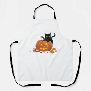 キャットハロウィーンカボチャ女性男性用キッズ エプロン