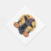 キャットハロウィーンカボチャ必須Tシャツ スタンダードランチョンナプキン (角)