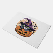 キャットハロウィーンカボチャ黒猫オーバーサイズTシャツ ドアマット (アングル)