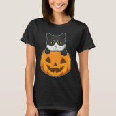 キャットハロウィーンカボチャ Tシャツ (正面)