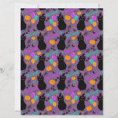 キャットハロウィーンスクラップブック紙イン紫 (裏面)