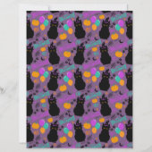 キャットハロウィーンスクラップブック紙イン紫 (正面)
