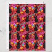 キャットハロウィーンスクラップブック紙イン赤 (裏面)