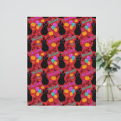 キャットハロウィーンスクラップブック紙イン赤 (スタンド正面)