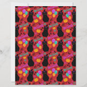 キャットハロウィーンスクラップブック紙イン赤 (正面)