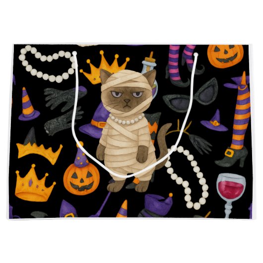 キャットハロウィーンスモール抱き枕 ラージペーパーバッグ (正面)