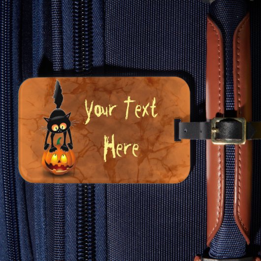 キャットハロウィーン怖いカートゥーンPumpkinライセンスPl ラゲッジタグ (正面インサイチュ4)