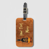 キャットハロウィーン怖いカートゥーンPumpkinライセンスPl ラゲッジタグ (正面縦)