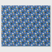 キャットハンヌカパターン（の模様が）ある ラッピングペーパー (フラット)