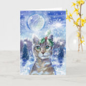 キャットバイキャットのキャットホリデーカード カード (黄色い花)