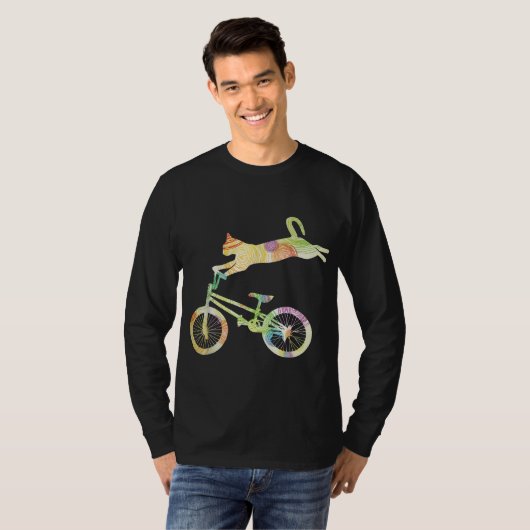 キャットバイクサイクリング自転車 – Your Gift Collection Tシャツ (正面フル)