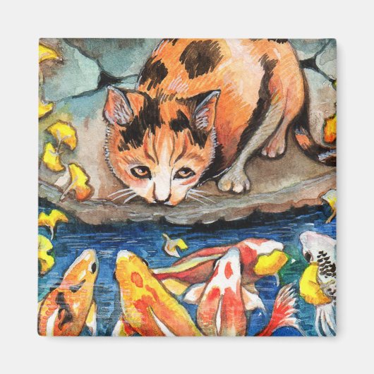 キャットバイコイ池 マグネット (正面)