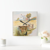 キャットバイザゲート スクエア壁時計 (ホーム)