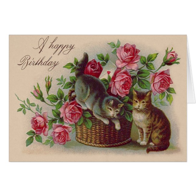 キャットバスケットバラカードレター (正面横)