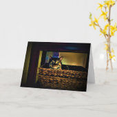 キャットバスケット、カード カード (黄色い花)