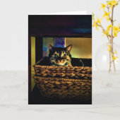 キャットバスケット、カード カード (黄色い花)