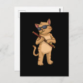 キャットバソニストギフトメンズジャズミュージックキャットバソン ポストカード (正面/裏面)