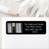 キャットバックシャッターズブラック/ホワイト差出人住所 ラベル (インサイチュ)