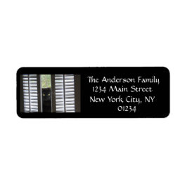 キャットバックシャッターズブラック/ホワイト差出人住所 ラベル