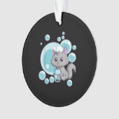 キャットバブルティーギフト |ボバおもしろいティーキャッツデザイン オーナメント (正面)