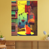 キャットバルコニー窓の明るい色 キャンバスプリント (インサイチュ (リビング))