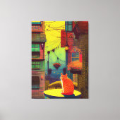 キャットバルコニー窓の明るい色 キャンバスプリント (正面)