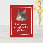 キャットバーおもしろいフクリスマス カード (黄色い花)