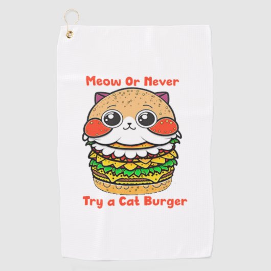 キャットバーガー ゴルフタオル (正面)
