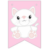 キャットバースデーパーティー子猫ピンク バンティングフラッグ (第1の旗)