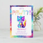 キャットバースデーパーティー招待宇宙パーティー 招待状 (スタンド正面)