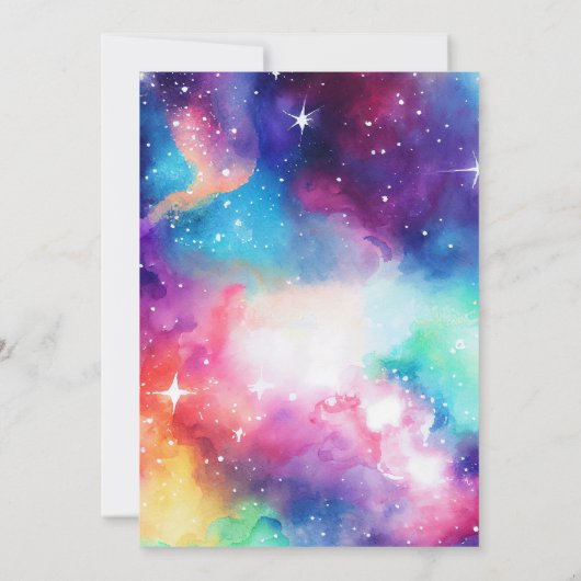 キャットバースデーパーティー招待宇宙パーティー 招待状 (裏面)