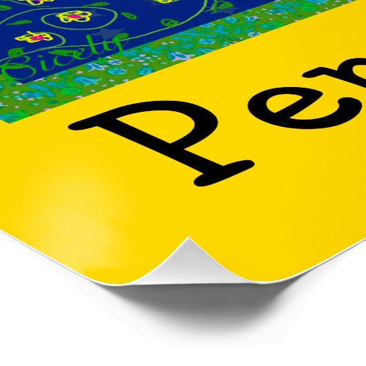 キャットバードツリーオブライフパーソナライズされたおもしろい ポスター (コーナー)