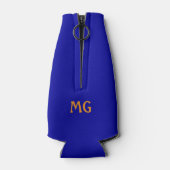 キャットパおもしろいンオレンジ子猫フェラインモノグラ素晴らしム ボトルクーラー (裏面)