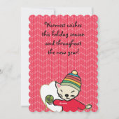 キャットパジャマ糸編み物クロチェットクリスマス シーズンカード (裏面)