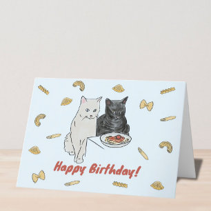 キャットパスタ誕生日カード カード