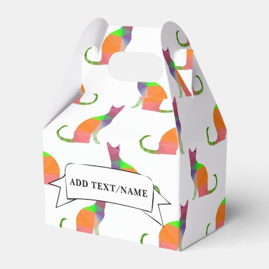 キャットパターンパーティーデコール名前をカスタムする フェイバーボックス (裏面サイド)