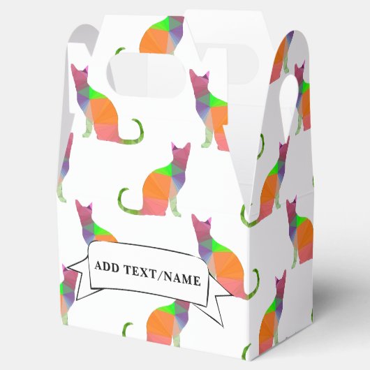 キャットパターンパーティーデコール名前をカスタムする フェイバーボックス (オープン)