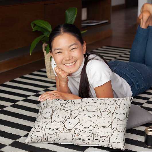 キャットパターン枕カバー 枕カバー