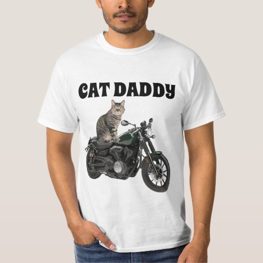 キャットパパパパバイクもしくは自転車に乗る人MENS Tシャツ (正面)