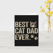 キャットパパフォーファーズデイ誕生日クリスマス カード (黄色い花)