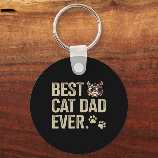 キャットパパフォーファーズデイ誕生日クリスマス キーホルダー (正面)