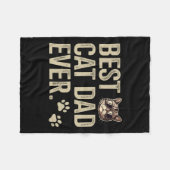 キャットパパフォーファーズデイ誕生日クリスマス フリースブランケット (正面(横))