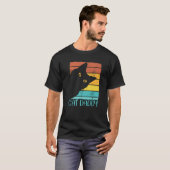 キャットパパヴィンテージキャット80SレトロスタイルおもしろいキャットD Tシャツ (正面フル)