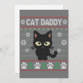 キャットパパ醜いクリスマスセーターPajama Kitty Cat シーズンカード (正面/裏面)