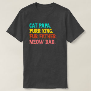 キャットパパ。モーキング毛皮の父ミューパパTシャツ Tシャツ