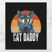 キャットパパ |父おもしろいの日の猫の贈り物 ワインラベル (シングルラベル)