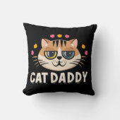 キャットパパ、猫好き父親ペットパパ動物キャットパパ クッション (正面)