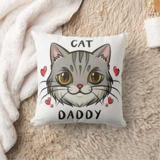 キャットパパ、猫好き父親ペットパパ動物キャットパパ クッション
