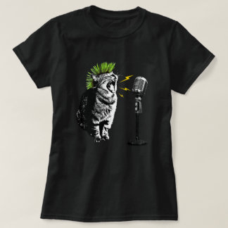キャットパンク、楽しいグラフィックTシャツ Tシャツ
